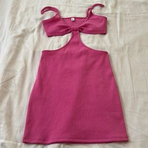 Pink cut-out mini dress
